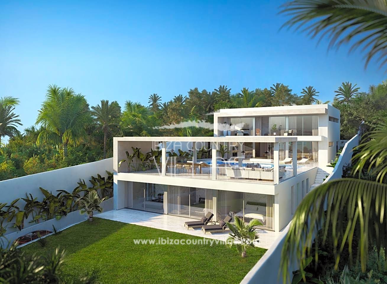 Villa de lujo espaciosa y moderna en primera línea con vistas al mar y Formentera