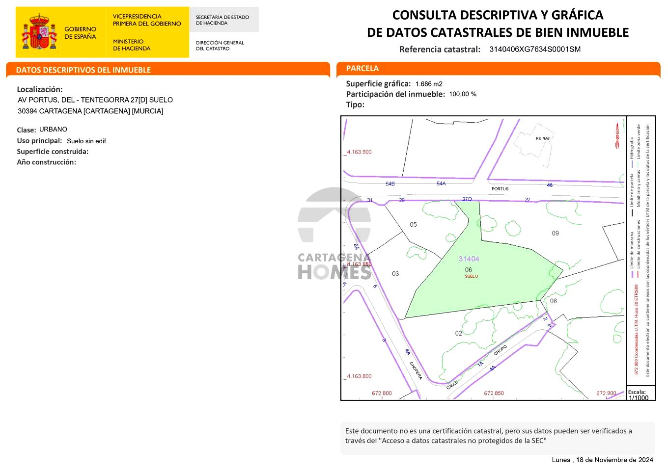 terrenos en cartagena · tentegorra 200000€