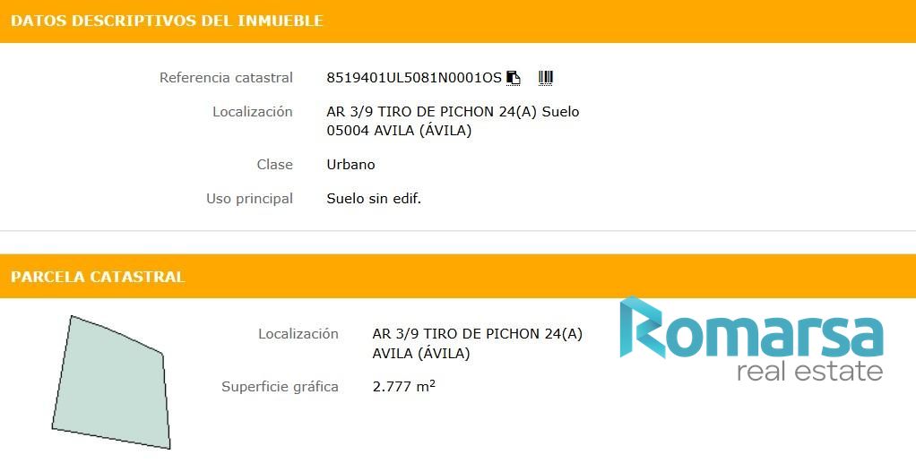 Terreno en Calle Luxemburgo, Ávila, Ávila de 2777 m2